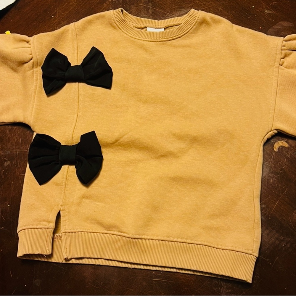 Zara Kids Beige Sweatshirt with Black Accents